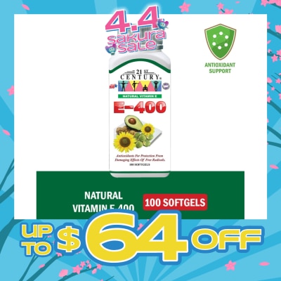 21ST CENTURY - E-400 Natural Vitamin E Antioxidants For Protection Softgels (Maintain Healthy Circulation) 100s