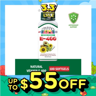 21ST CENTURY E-400 Natural Vitamin E Antioxidants For Protection Softgels (Maintain Healthy Circulation) 100s