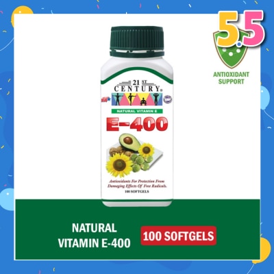 21ST CENTURY E-400 Natural Vitamin E Antioxidants For Protection Softgels (Maintain Healthy Circulation) 100s