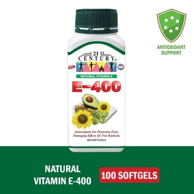 21ST CENTURY E-400 Natural Vitamin E Antioxidants For Protection Softgels (Maintain Healthy Circulation) 100s