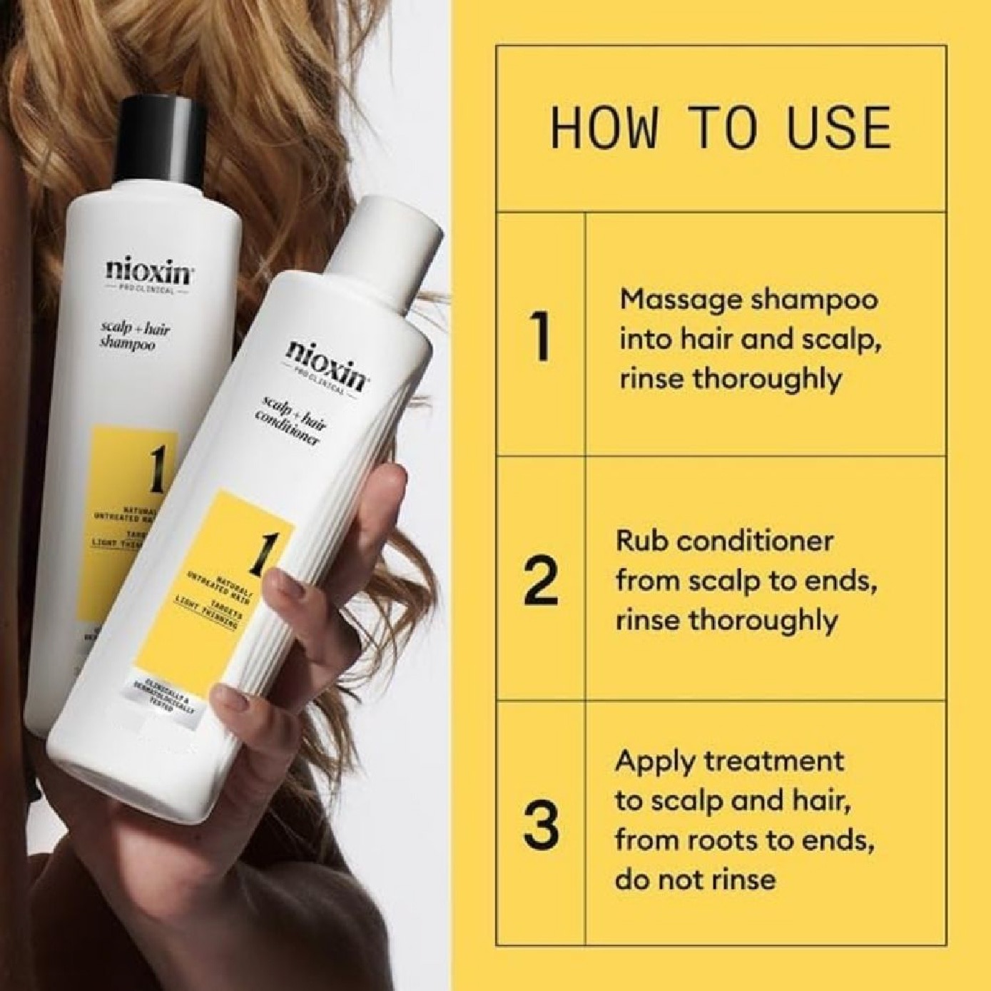 System 1 Scalp + Hair Kit consists Shampoo 150ml + Conditioner 150ml + Treatment 50ml