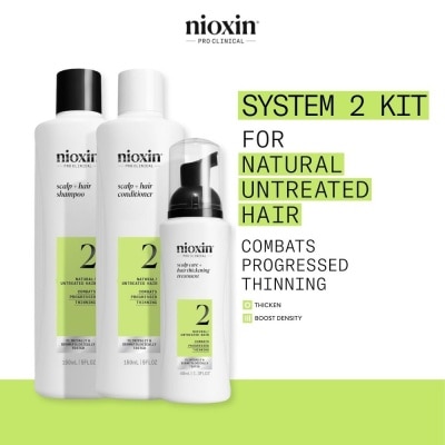 NIOXIN - System 2 Scalp + Hair Kit consists Shampoo 150ml + Conditioner 150ml + Treatment 40ml