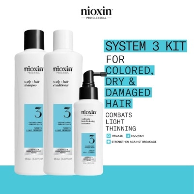 NIOXIN - System 3 Scalp + Hair Kit consists Shampoo 150ml + Conditioner 150ml + Treatment 50ml
