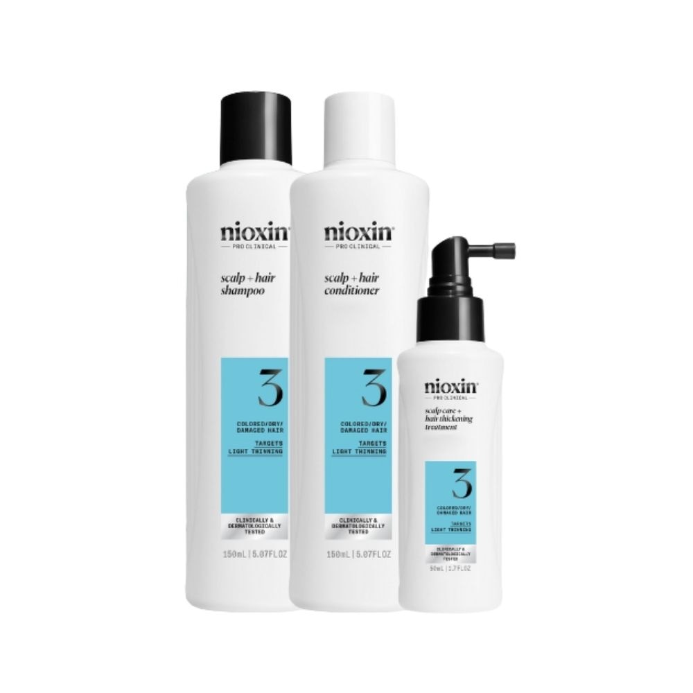 System 3 Scalp + Hair Kit consists Shampoo 150ml + Conditioner 150ml + Treatment 50ml