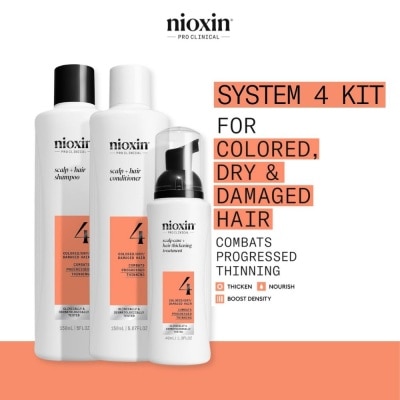 NIOXIN - System 4 Scalp + Hair Kit consists Shampoo 150ml + Conditioner 150ml + Treatment 40ml