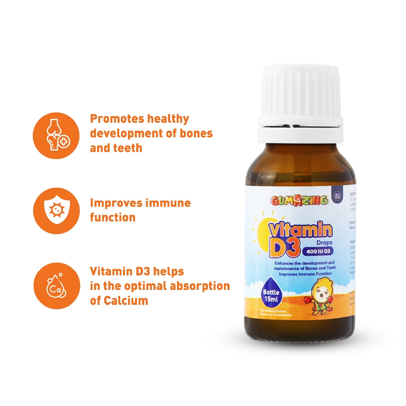 Kids Vitamin D3 Liquid Drops 30 Day Supply 15ml