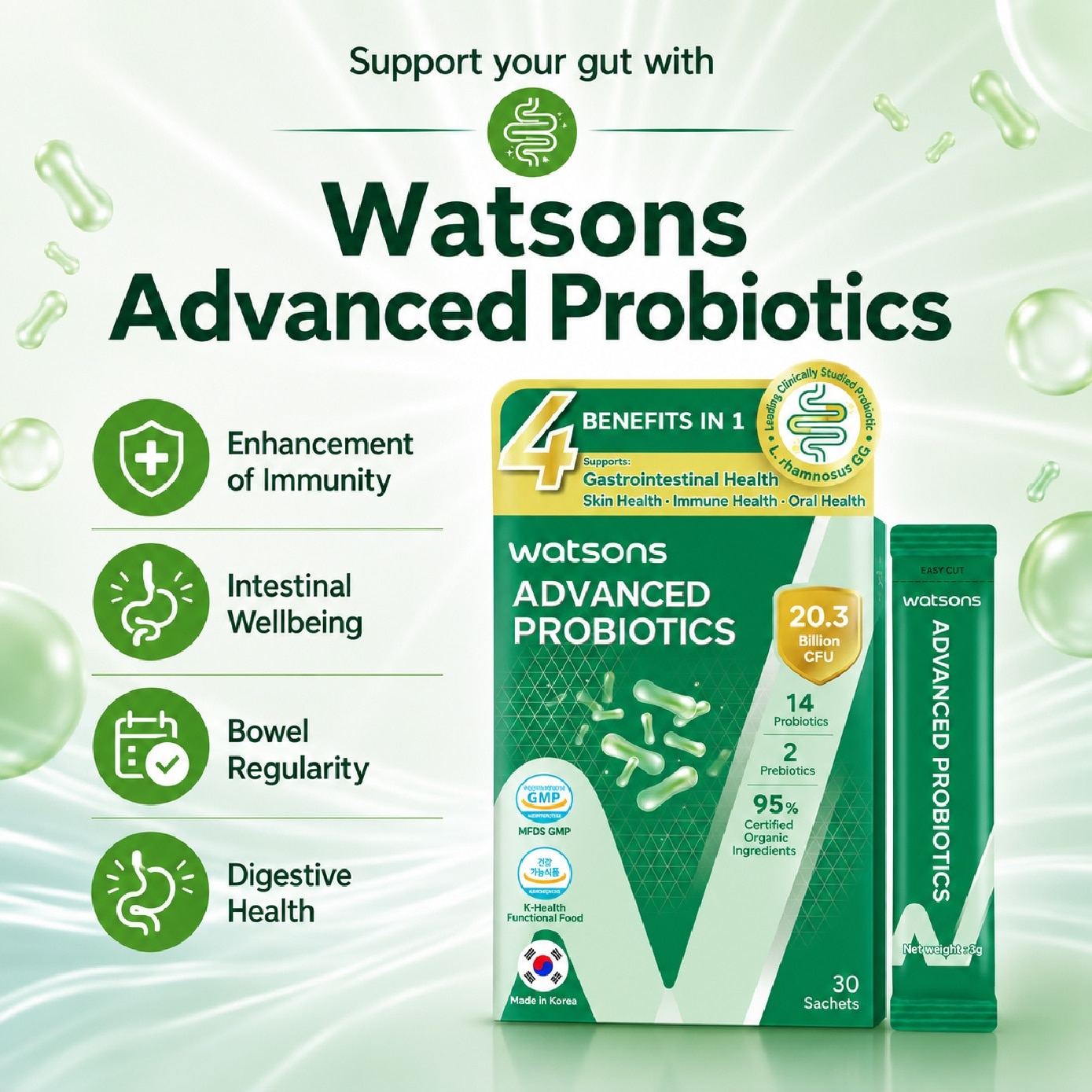 Advanced Probiotics + Prebiotics Sachet 3g x 30s image