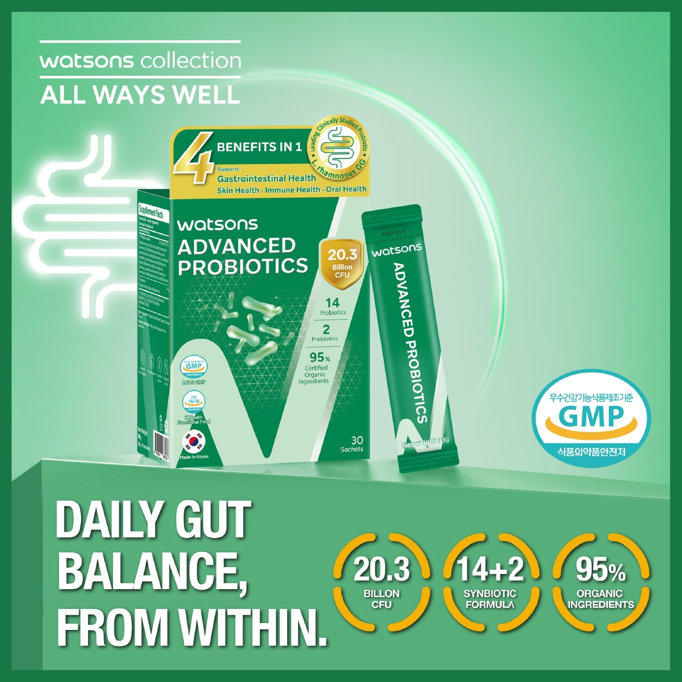 Advanced Probiotics + Prebiotics Sachet 3g x 30s image