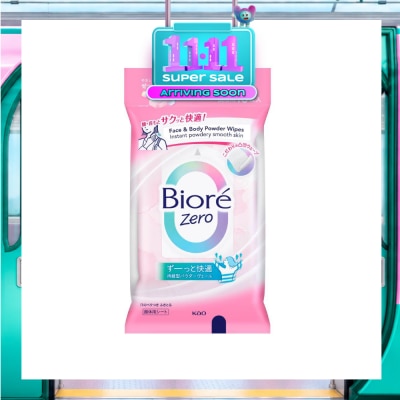 BIORE Zero Face & Body Powder Wipes Fresh Scent 10s image