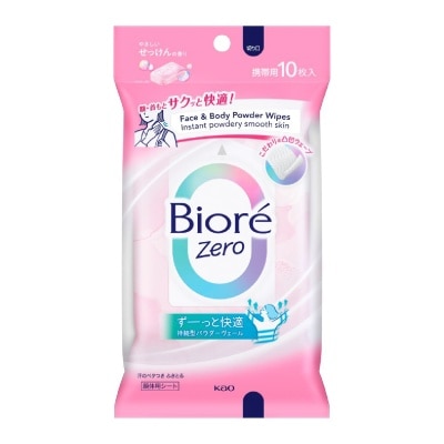 BIORE - Zero Face & Body Powder Wipes Fresh Scent 10s
