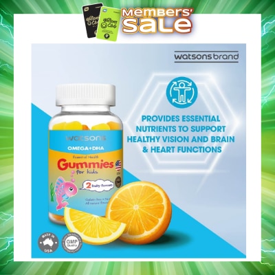 WATSONS - Omega + DHA Essential Health Kids Gummies Gelatin Free 2 Fruity Flavours 60s
