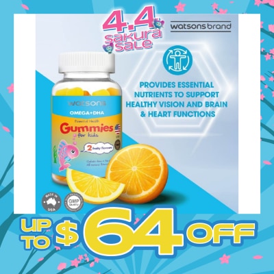 WATSONS - Omega + DHA Essential Health Kids Gummies Gelatin Free 2 Fruity Flavours 60s