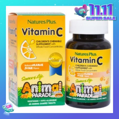 NATURE'S PLUS Vitamin C Children's Chewable Animal Shaped Tablet 60s (Expiry: Feb`2026)