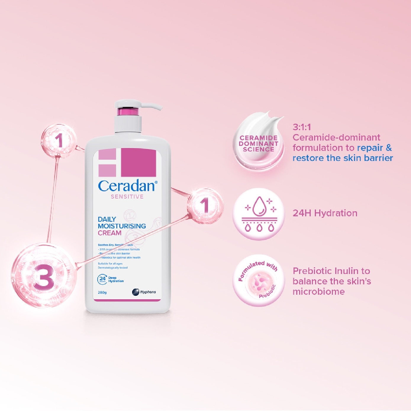 Daily Moisturising Cream for Sensitive Skin 280g