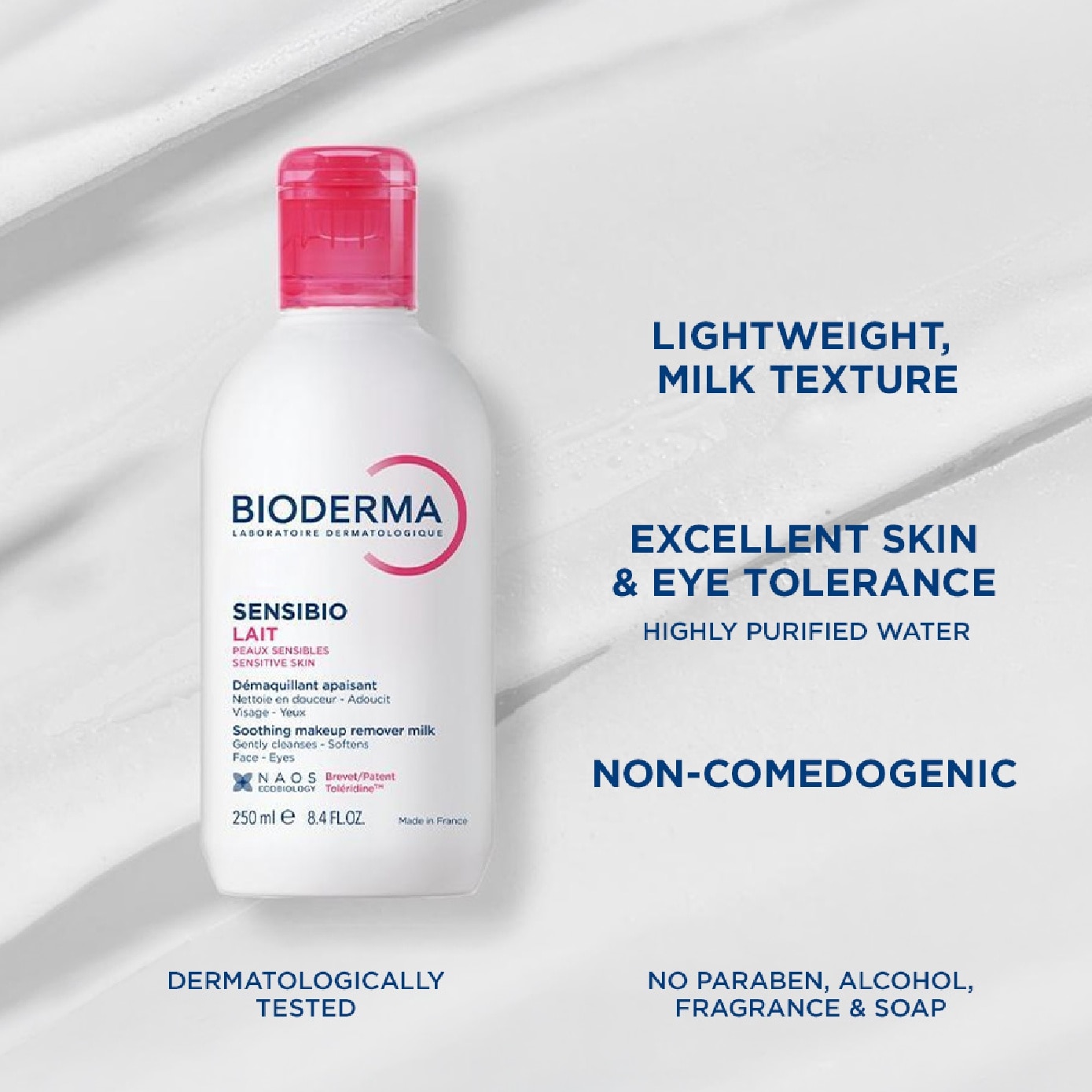 Sensibio Lait Soothing Cleansing Milk (Facial Non-Rinse Cleanser for Sensitive Skin)  250ml