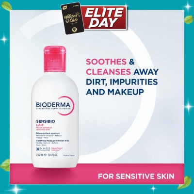 BIODERMA Sensibio Lait Soothing Cleansing Milk (Facial Non Rinse Cleanser for Sensitive Skin) 250ml image