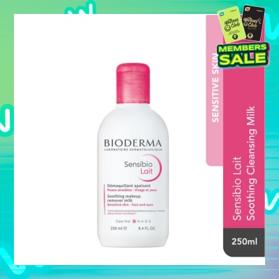 BIODERMA Sensibio Lait Soothing Cleansing Milk (Facial Non-Rinse Cleanser for Sensitive Skin)  250ml