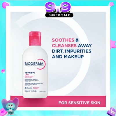 BIODERMA - Sensibio Lait Soothing Cleansing Milk (Facial Non-Rinse Cleanser for Sensitive Skin)  250ml image