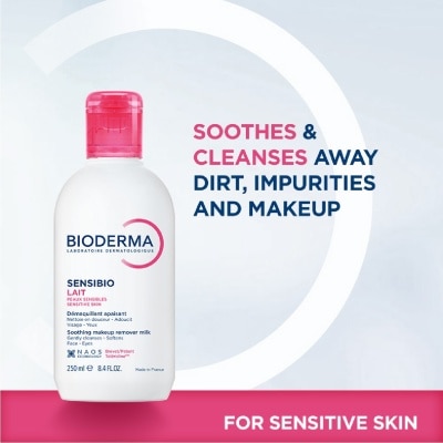 BIODERMA - Sensibio Lait Soothing Cleansing Milk (Facial Non-Rinse Cleanser for Sensitive Skin)  250ml