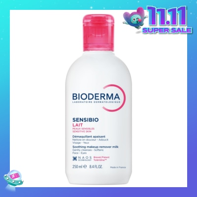 BIODERMA Sensibio Lait Soothing Cleansing Milk (Facial Non-Rinse Cleanser for Sensitive Skin) 250ml