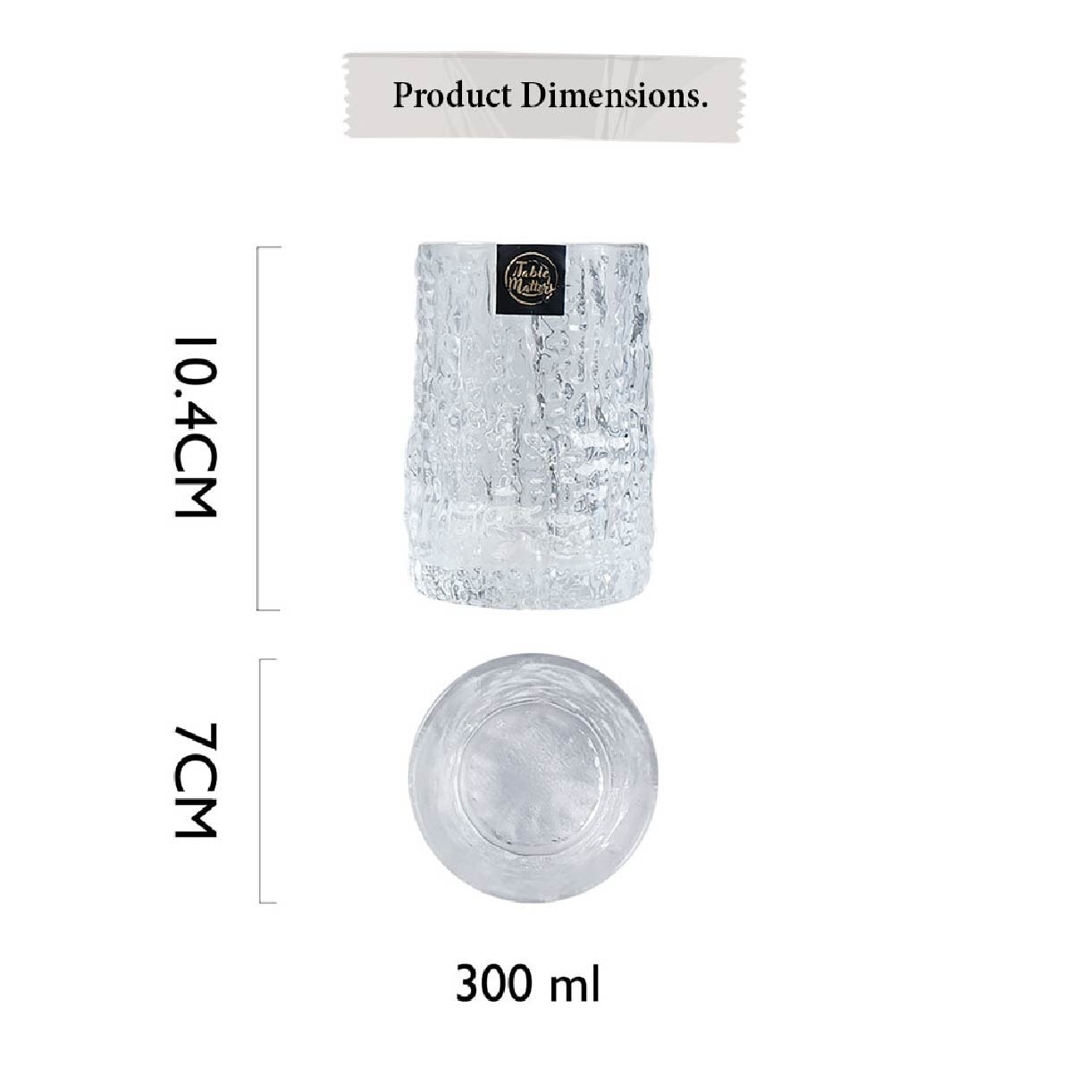 TAIKYU Bark Drinking Glass CGDB33260 300ml (High Quality And Lead-Free Glass) 0.341kg