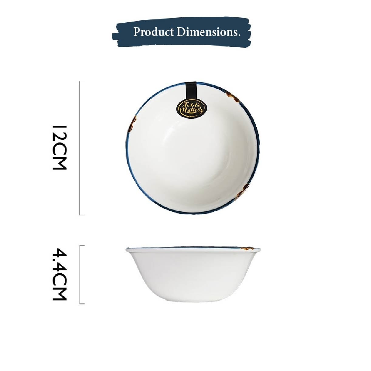 Enamel Blue 4.8 inch Bowl EB10048 (Lead And Cadmium Free + Microwave + Oven + Dishwasher Safe) 0.14kg