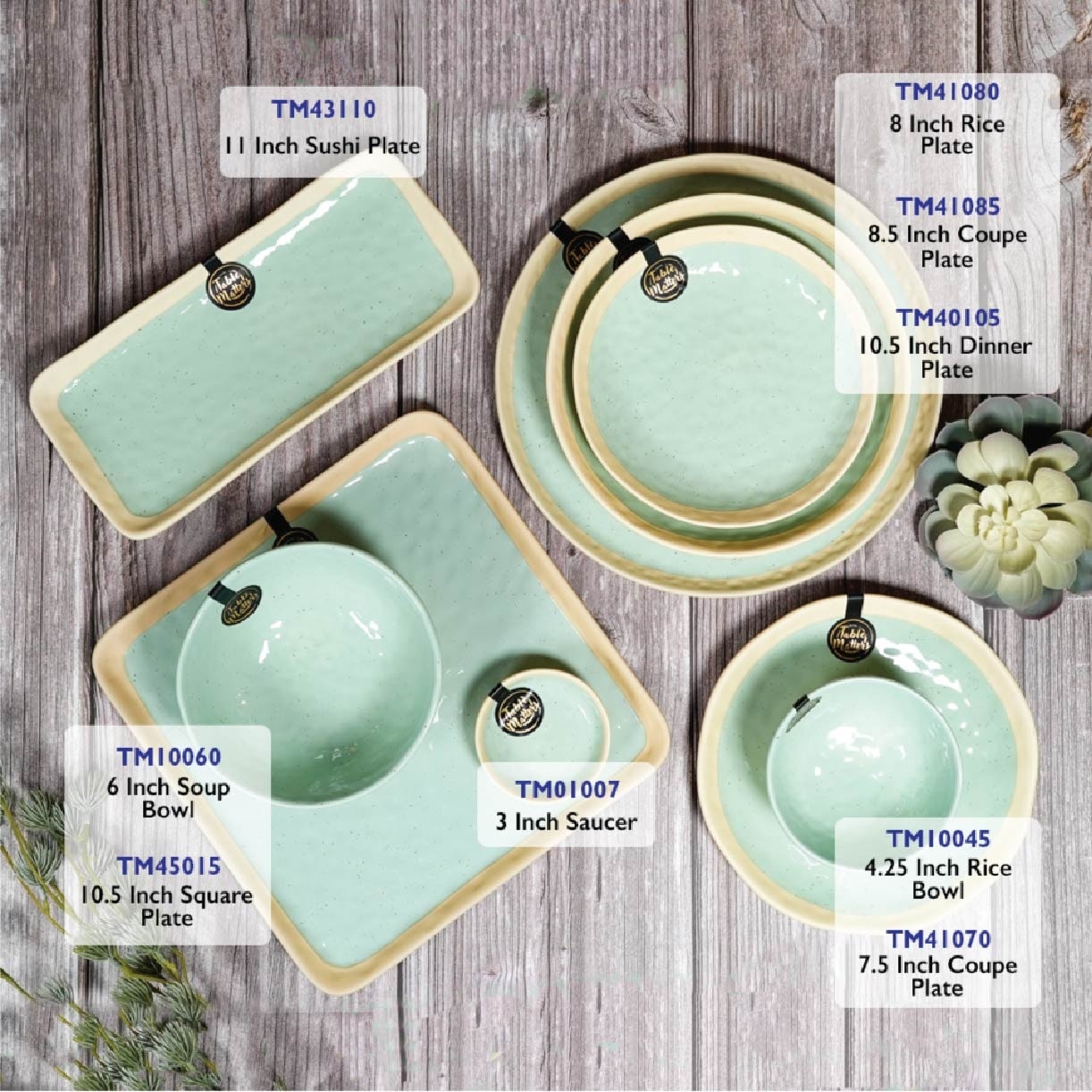 4.25 inch Tsuchi Mint Rice Bowl TM10045 (Set of 2) 1s