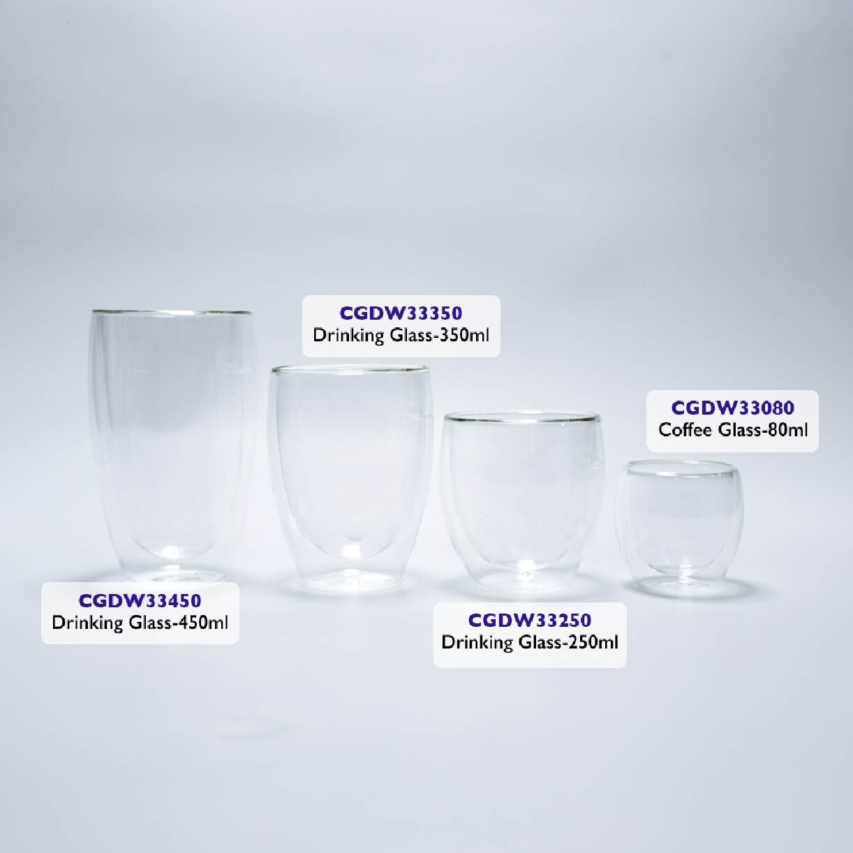 TAIKYU Double Wall Coffee Glass CGDW33450 (High Quality And Lead-Free Glass) 450ml