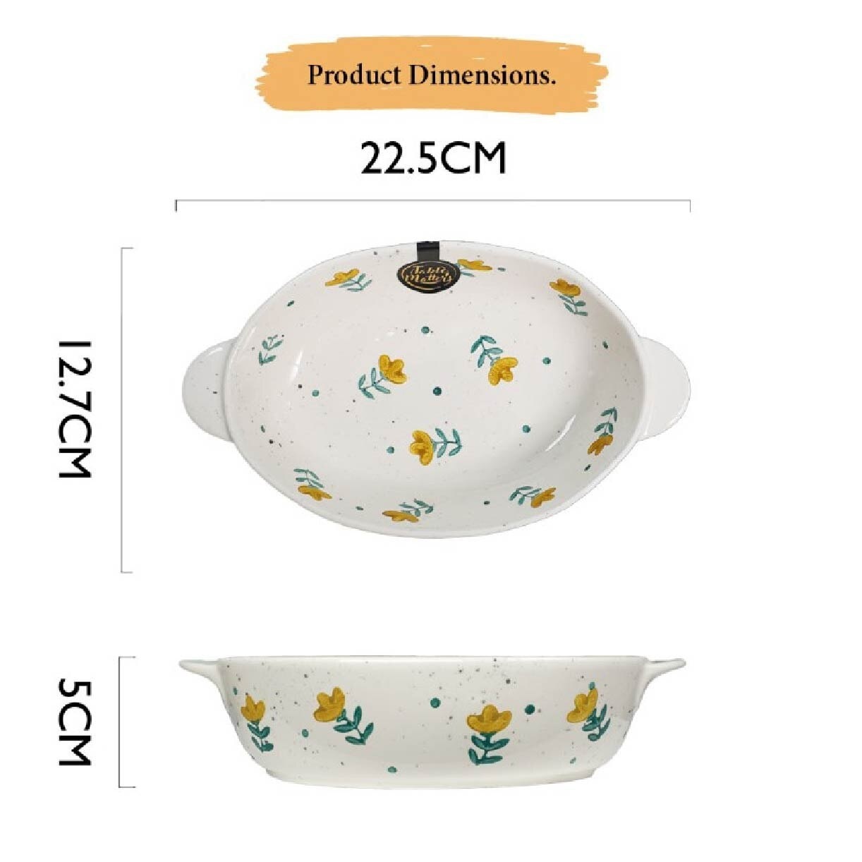 8.5 inch Baking Dish with Handles WF70085 Wildflowers 1s