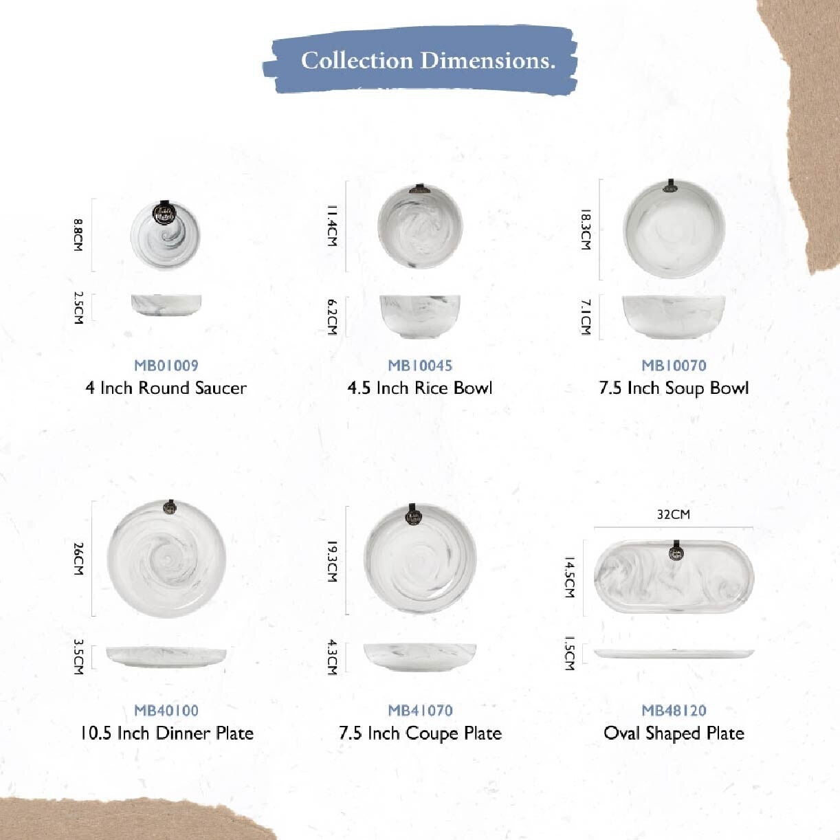 4 inch Marble Round Saucer MB01009 (Set of 4) 1s
