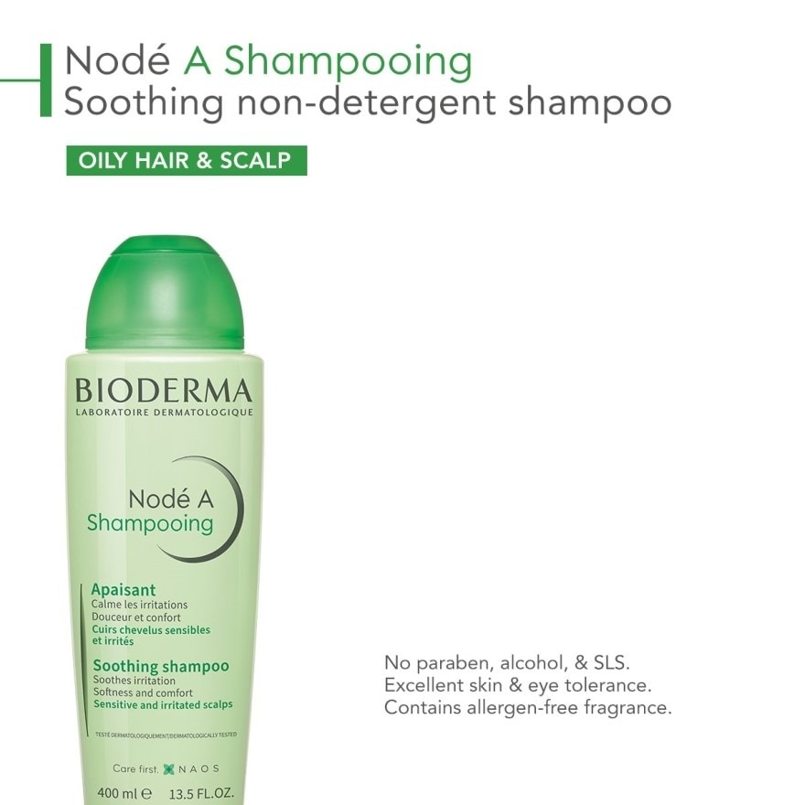 Node A Shampooing Soothing Non-Detergent Shampoo (Sensitive and Irritated Scalp) 400ml