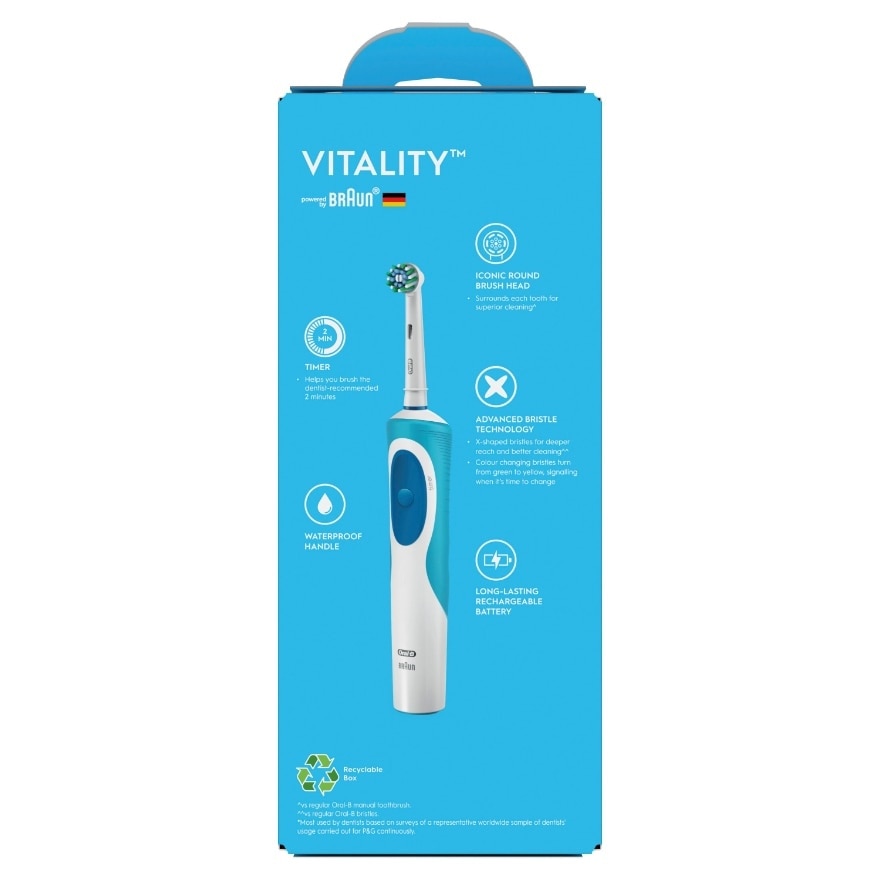 Power Rechargeable Toothbrush Vitality PRO CrossAction 1 Count