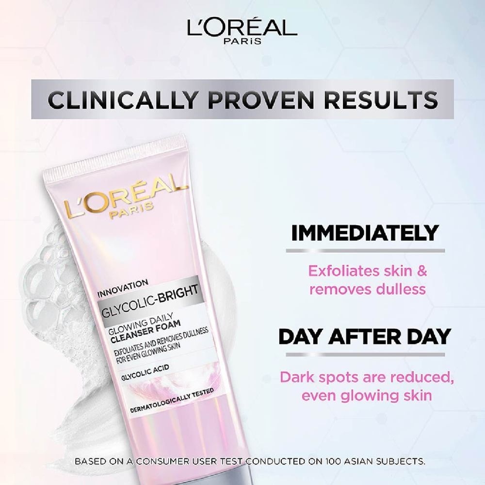 L'oreal Paris Daily Cleansing Foam 100ml (with brightening Glycolic Acid)