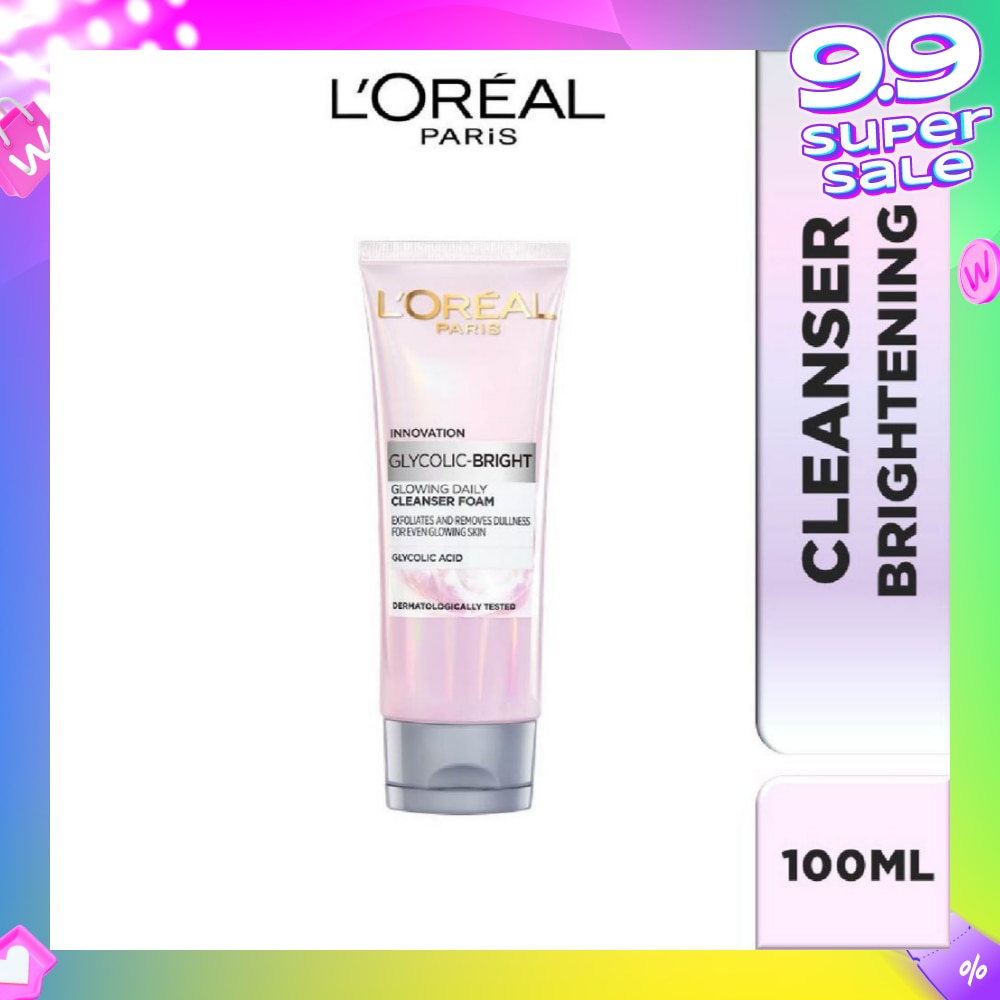 L'oreal Paris Daily Cleansing Foam 100ml (with brightening Glycolic Acid)