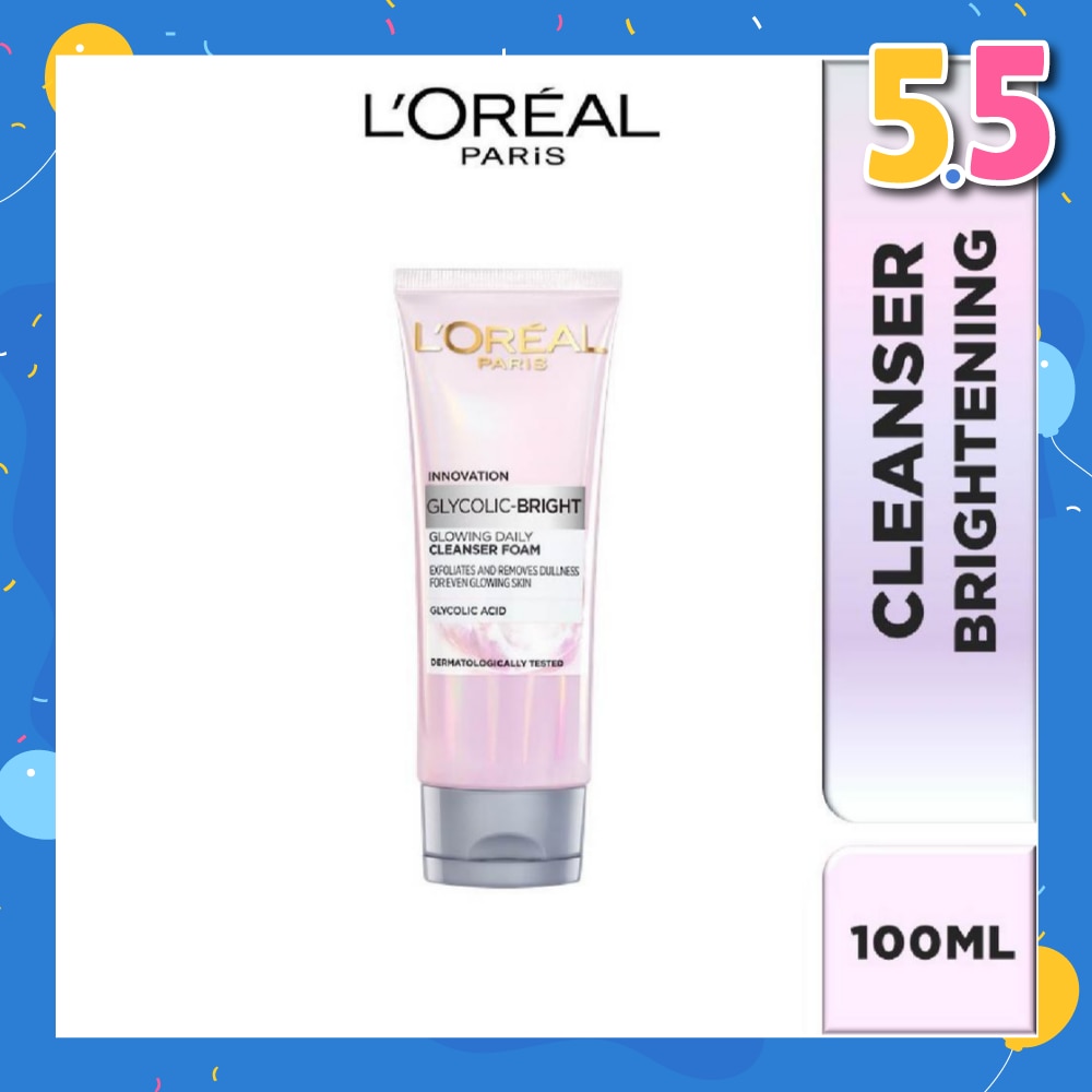 L'oreal Paris Daily Cleansing Foam 100ml (with brightening Glycolic Acid)