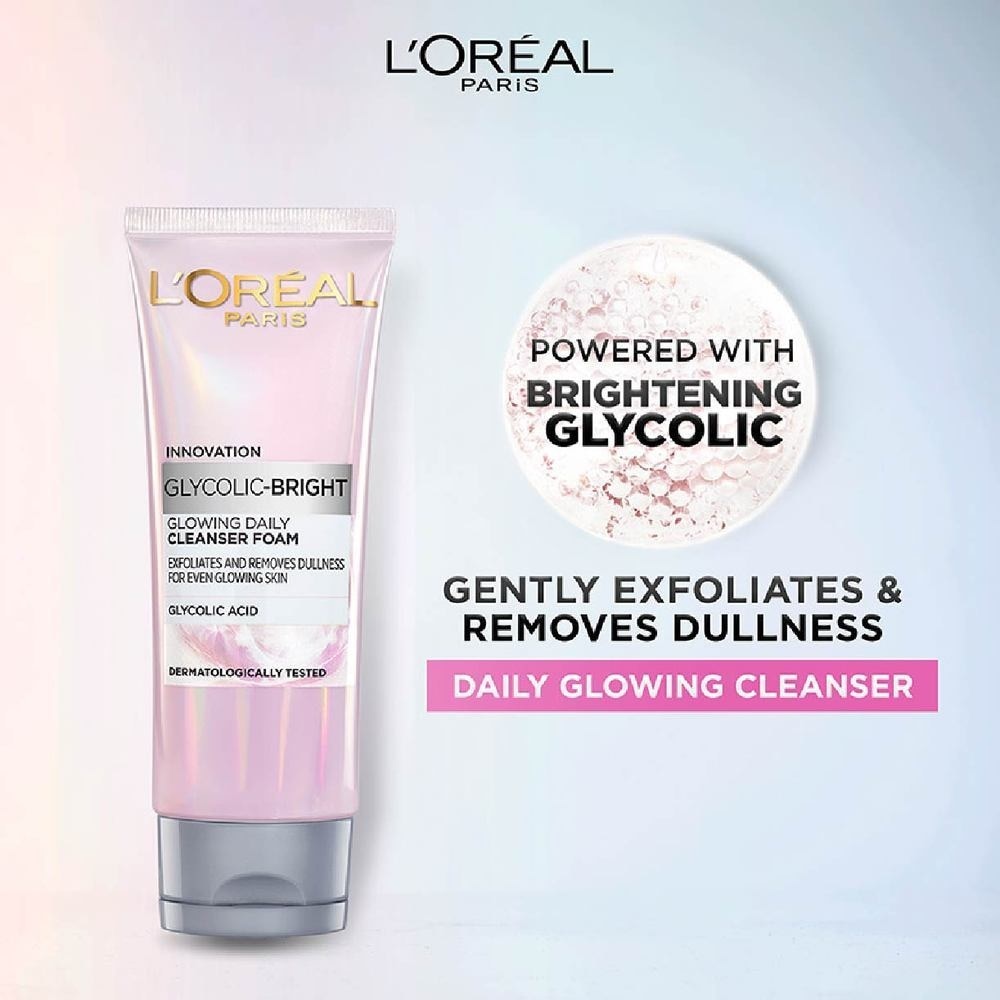 L'oreal Paris Daily Cleansing Foam 100ml (with brightening Glycolic Acid)