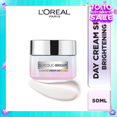 L'OREAL PARIS SKINCARE L'oreal Paris Glycolic Bright Glowing Day Cream 50ml (Contains brightening Glycolic Acid)