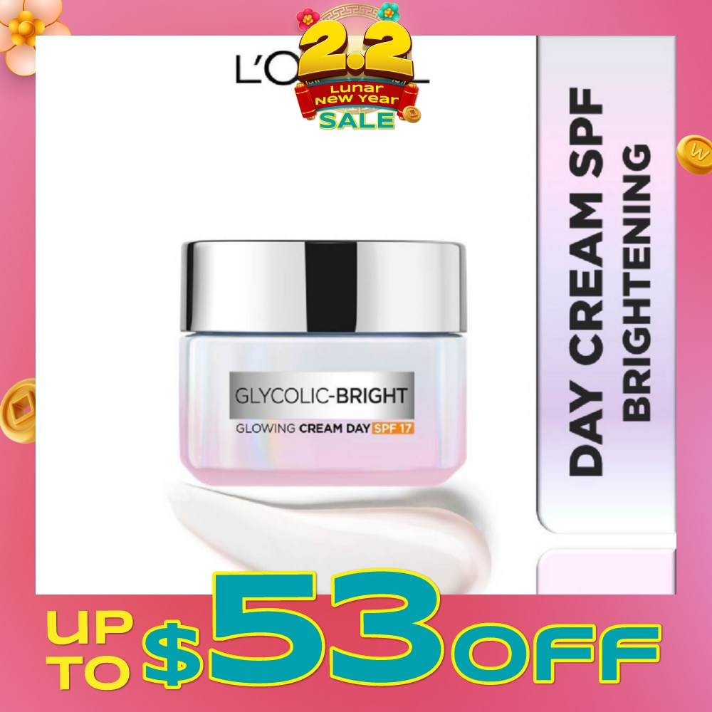 L'oreal Paris Glycolic Bright Glowing Day Cream 50ml (Contains brightening Glycolic Acid)