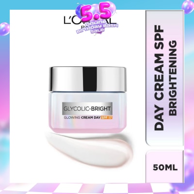 L'OREAL PARIS SKINCARE - L'oreal Paris Glycolic Bright Glowing Day Cream 50ml (Contains brightening Glycolic Acid)
