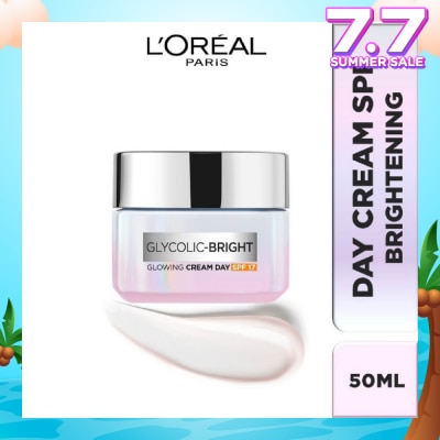 L'OREAL PARIS SKINCARE L'oreal Paris Glycolic Bright Glowing Day Cream 50ml (Contains brightening Glycolic Acid)