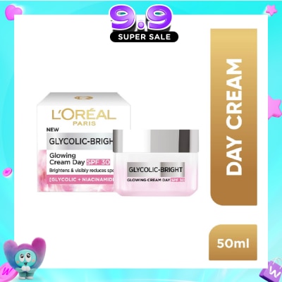 L'OREAL PARIS SKINCARE - L'oreal Paris Glycolic Bright Glowing Day Cream 50ml (Contains brightening Glycolic Acid) image