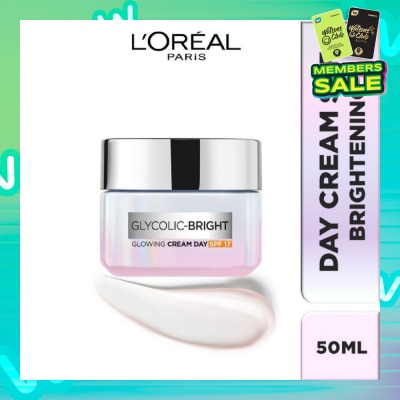 L'OREAL PARIS SKINCARE L'oreal Paris Glycolic Bright Glowing Day Cream 50ml (Contains brightening Glycolic Acid)