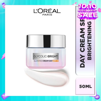 L'OREAL PARIS SKINCARE L'oreal Paris Glycolic Bright Glowing Day Cream 50ml (Contains brightening Glycolic Acid)