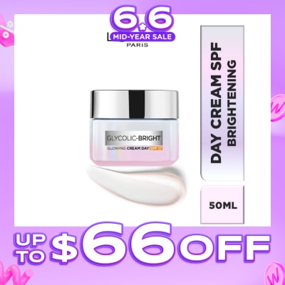 L'OREAL PARIS SKINCARE - L'oreal Paris Glycolic Bright Glowing Day Cream 50ml (Contains brightening Glycolic Acid)