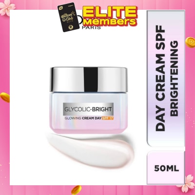 L'OREAL PARIS SKINCARE L'oreal Paris Glycolic Bright Glowing Day Cream 50ml (Contains brightening Glycolic Acid)