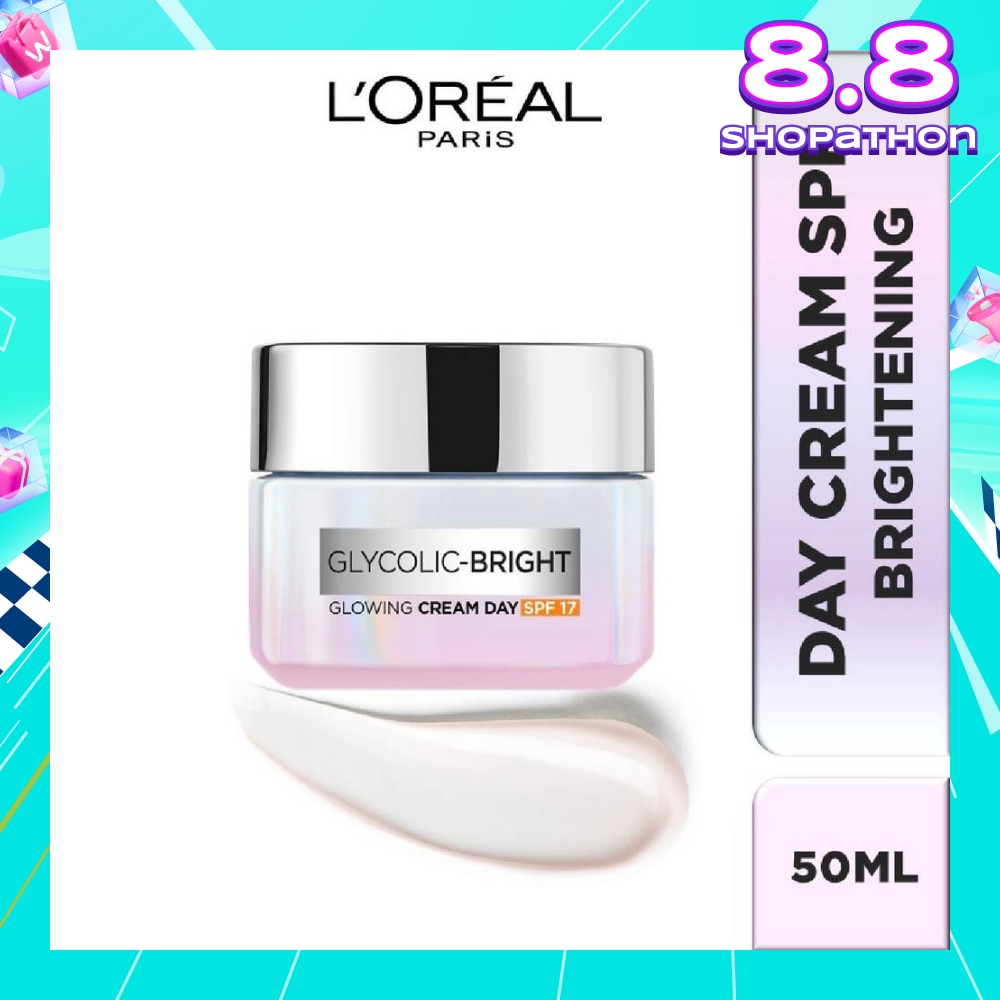 L'oreal Paris Glycolic Bright Glowing Day Cream 50ml (Contains brightening Glycolic Acid)