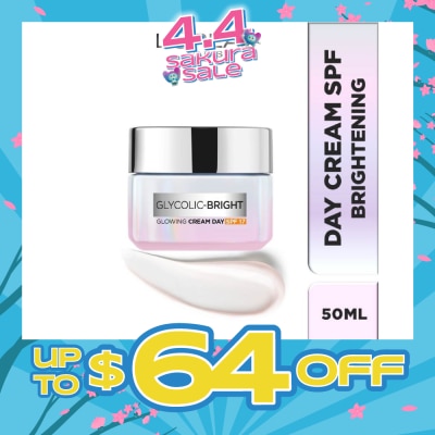 L'OREAL PARIS SKINCARE - L'oreal Paris Glycolic Bright Glowing Day Cream 50ml (Contains brightening Glycolic Acid)