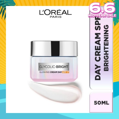 L'OREAL PARIS SKINCARE L'oreal Paris Glycolic Bright Glowing Day Cream 50ml (Contains brightening Glycolic Acid)