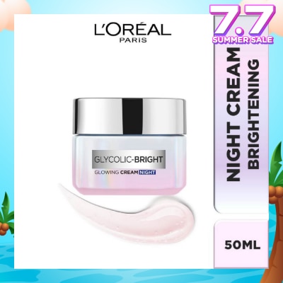 L'OREAL PARIS SKINCARE L'oreal Paris Glycolic Bright Glowing Night Cream 50ml (Contains brightening Glycolic Acid)