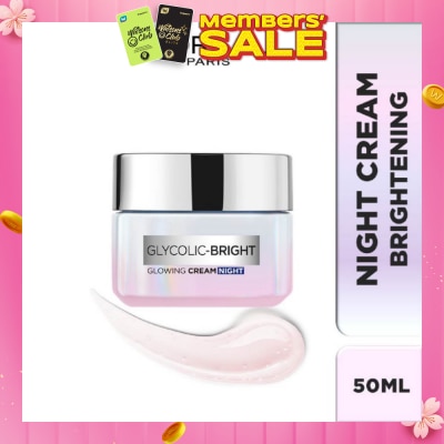 L'OREAL PARIS SKINCARE L'oreal Paris Glycolic Bright Glowing Night Cream 50ml (Contains brightening Glycolic Acid)
